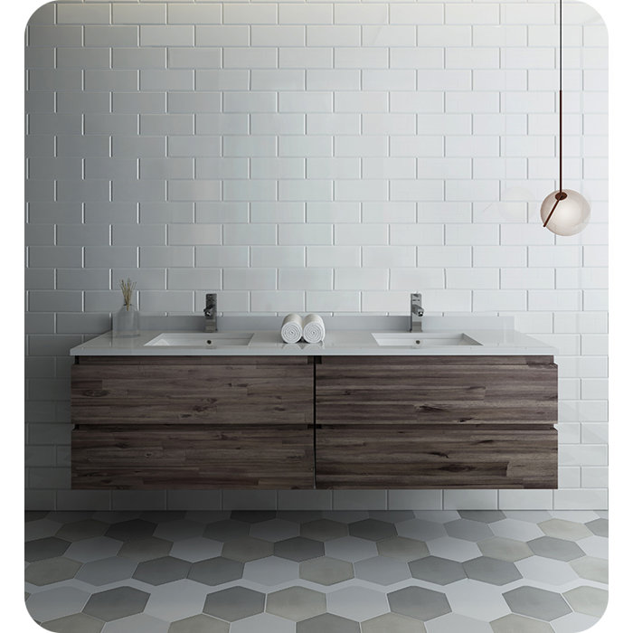 Fresca Formosa 72" WallMounted Double Bathroom Vanity Set & Reviews Wayfair